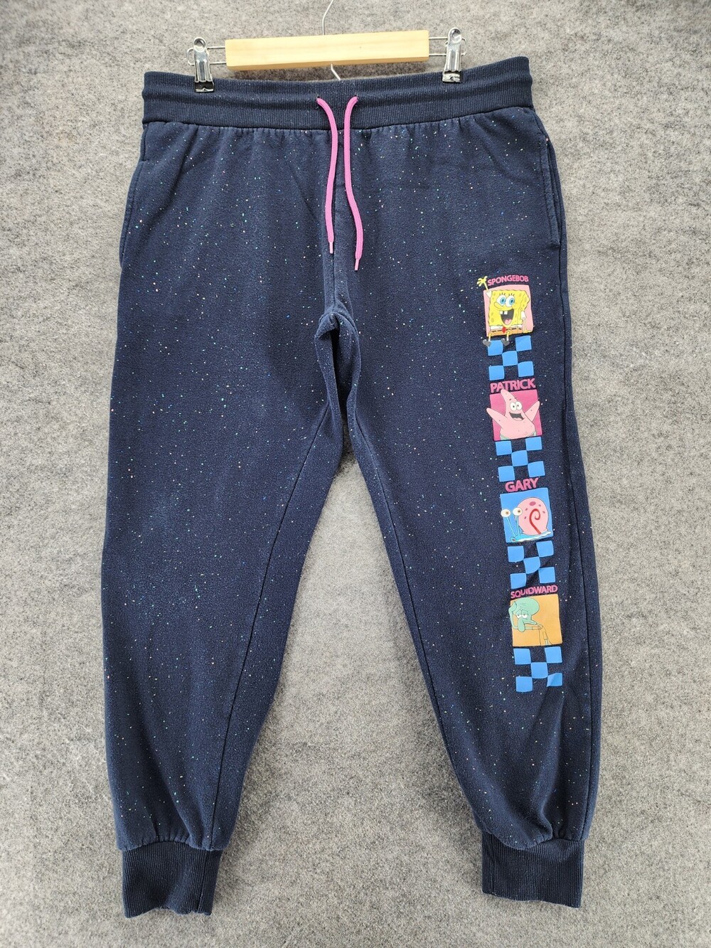 Spongebob Squarepants Joggers Womens Juniors XL Blue Nickelodeon